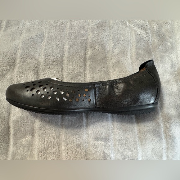Josef Seibel Pippa 29 Nesty Oil Black Leather Ballerina Flats EU 36 US 5 to 5.5 - Picture 8 of 12